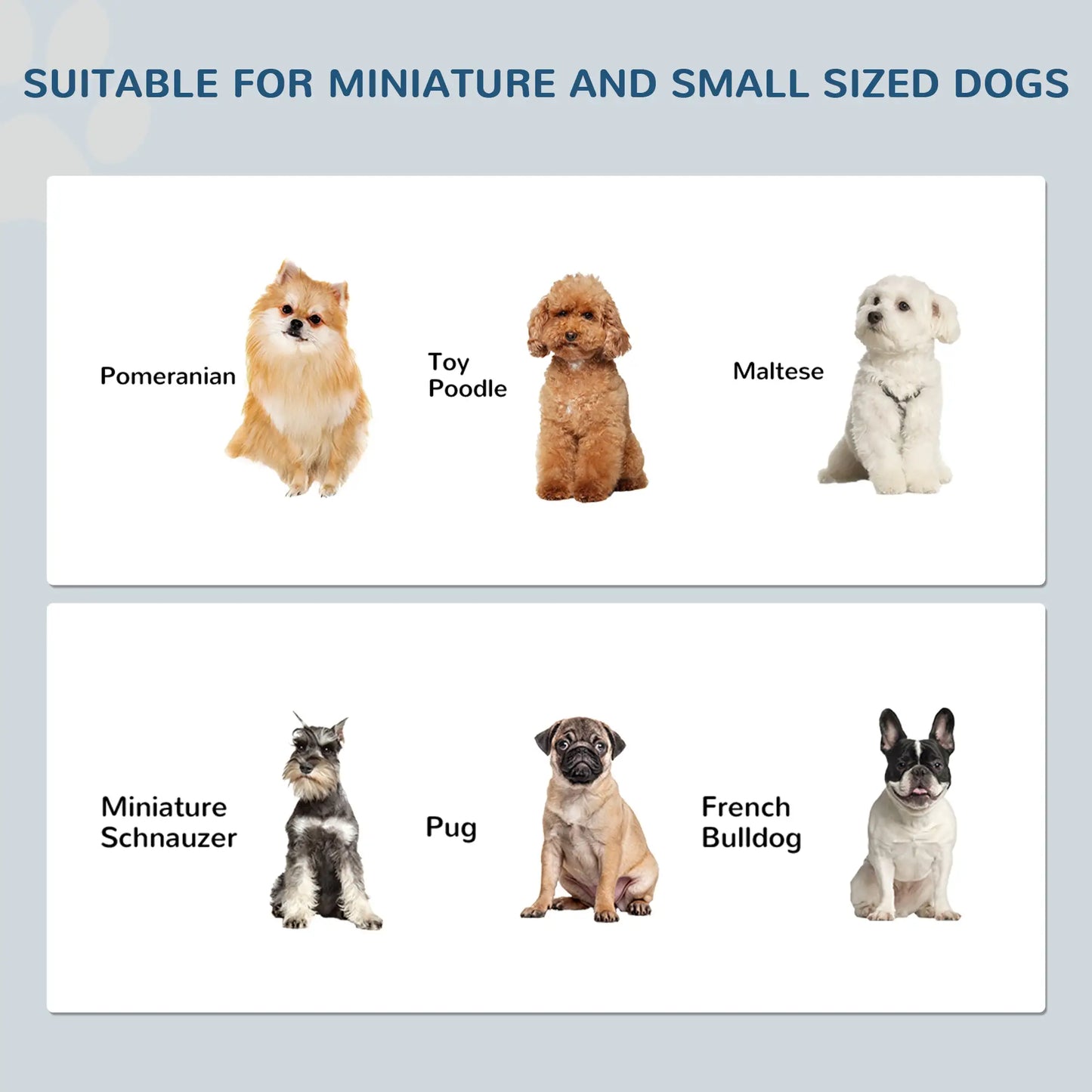 PawHut Raised Dog Feeding Bowls with Stand, Stainless Steel for Extra Small & Small Dog - Grey