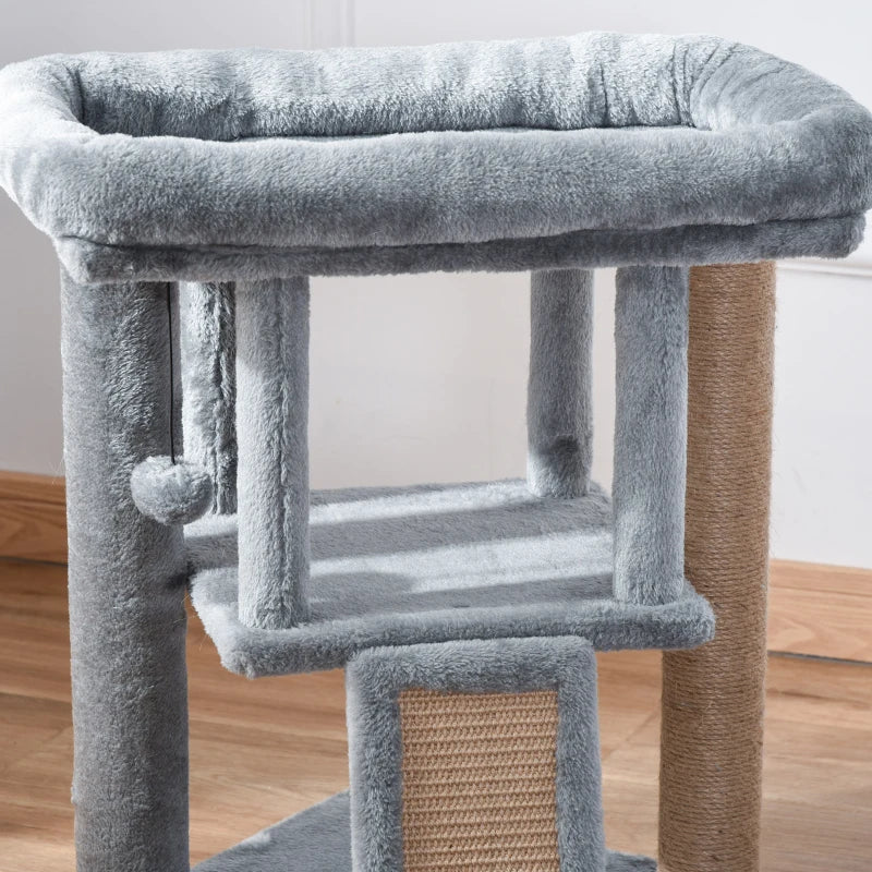 Cat on furniture cat tree with Pawhut design