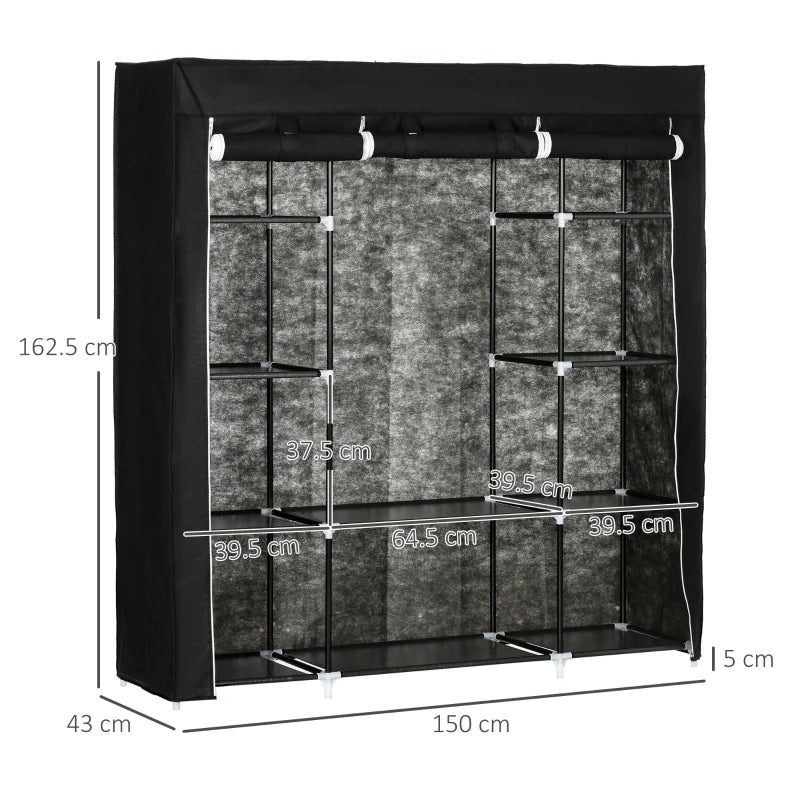Clothes Storage Organizer with Hanging Rail
