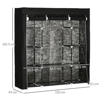 Clothes Storage Organizer with Hanging Rail