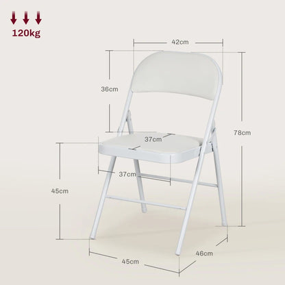 Cushioned Steel Folding Chair With Leather seat