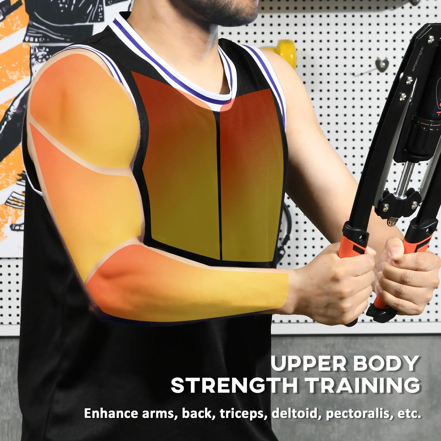 SPORTNOW Twister Arm Exerciser, Adjustable Hydraulic Power Exerciser, Home Chest Expander, Strength Training Fitness Equipment