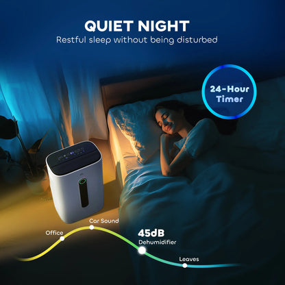 HOMCOM 6500mL Portable Dehumidifier with Air Purifier Filter, 24H Timer, 4 Modes for Home Laundry Basement