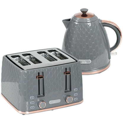 HOMCOM 3kW Rapid Boil Honeycomb Kettle, 1.7L - Grey