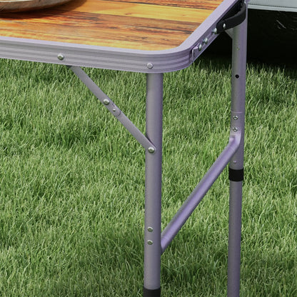 Outsunny 3ft Folding Camping Trestle Table Height Adjustable Aluminium Outdoor Garden Party Picnic BBQ Kitchen