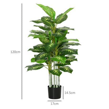 HOMCOM Artificial Evergreen Tree Fake Decorative Plant in Nursery Pot for Indoor Decor