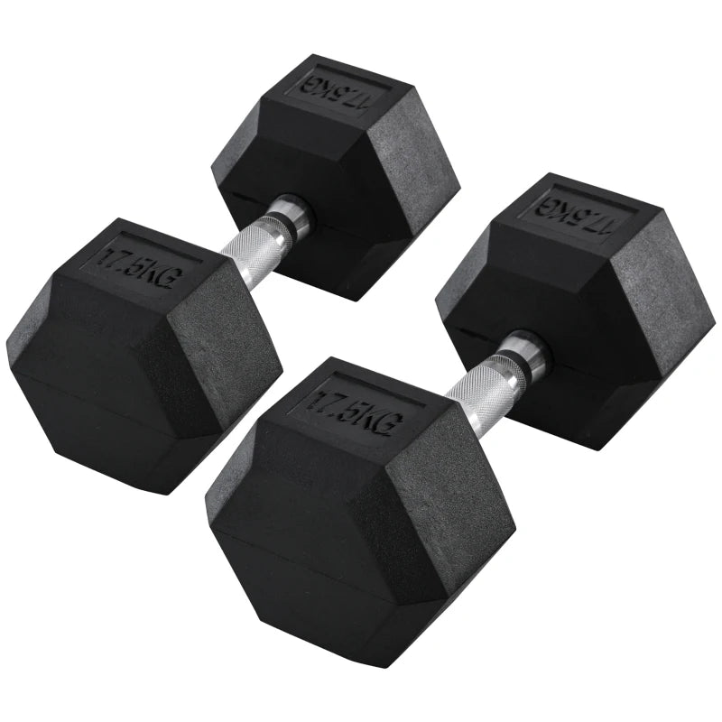 Durable rubber hex dumbbells for home gyms