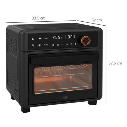 HOMCOM Air Fryer Oven, 13L Mini Oven, Multifunction Countertop Convection Oven w/ 12 Presets 1500W