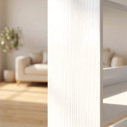 HOMCOM 7 Tiers Bookshelf, L-Shaped Corner Bookcase with Anti-Slip Rear Guard, White Wood Effect