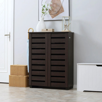 HOMCOM 15 Shoe Storage Organiser Cabinet, Floor Mount - Wood-Effect