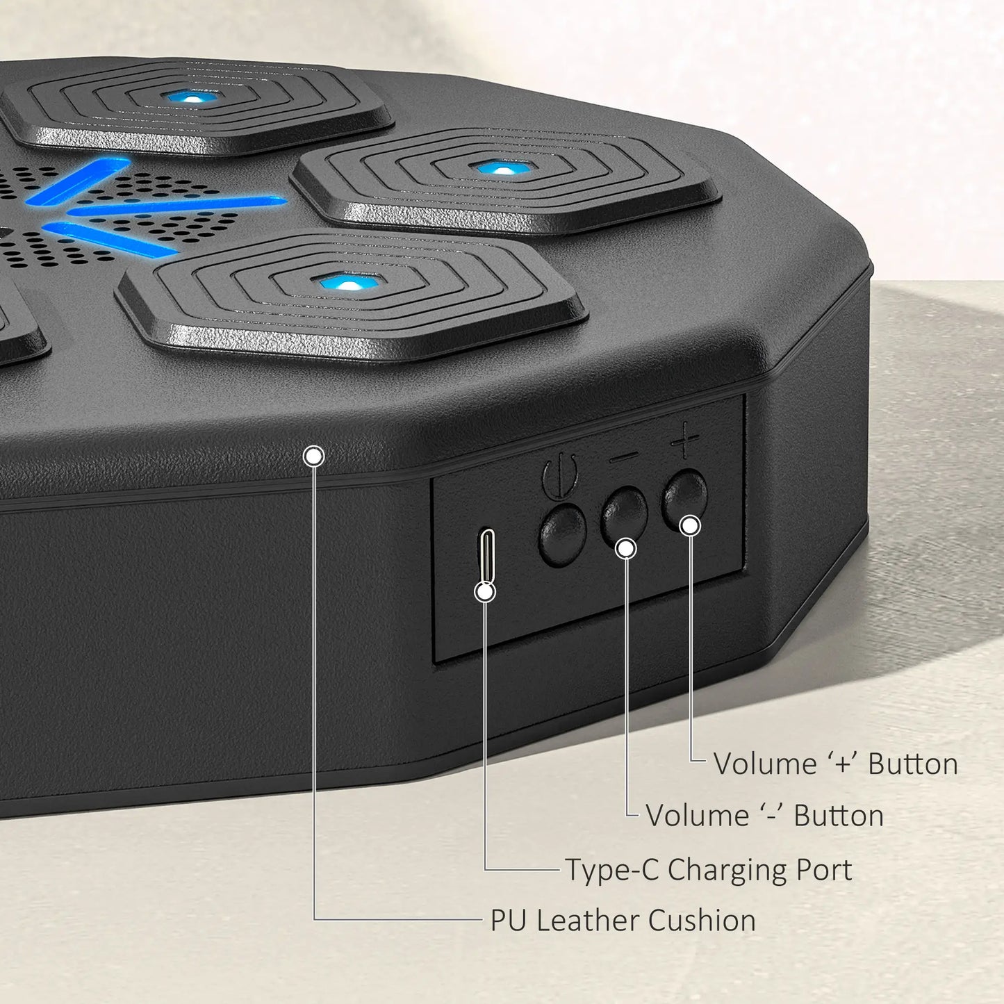 SPORTNOW Music Boxing Machine with Bluetooth & LED Light Smart, Wall Mounted for Punching Beat Boxing Training