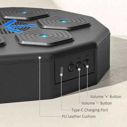 SPORTNOW Music Boxing Machine with Bluetooth & LED Light Smart, Wall Mounted for Punching Beat Boxing Training