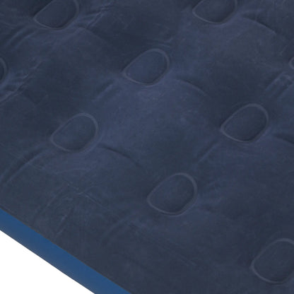 Outsunny Single Air Bed with Hand Pump, Inflatable Mattress & Flocked Surface for Guest, Camping, Travel, Blue