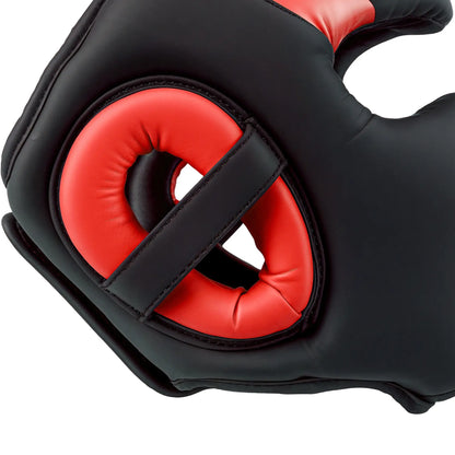 SPORTNOW Boxing Headguard, Headgear Helmet with Adjustable Strap for Full Face Protection for Kickboxing Sparring, Red