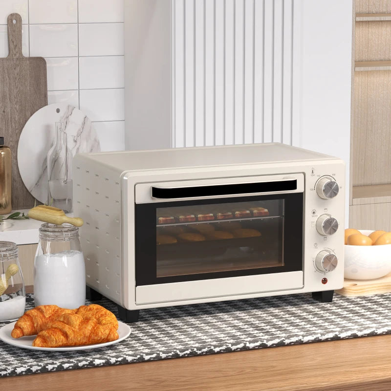 Electric Grill Toaster Oven 1400W Cream