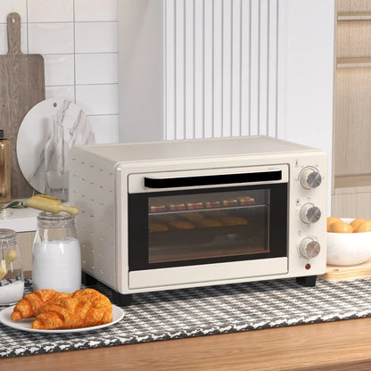 Electric Grill Toaster Oven 1400W Cream