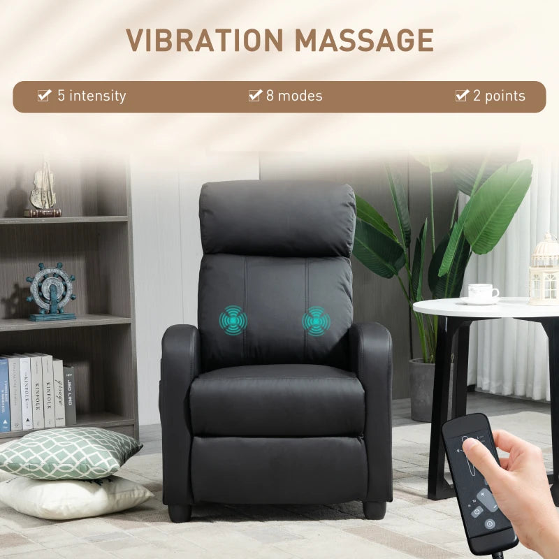Electric recliner with heated faux leather seat