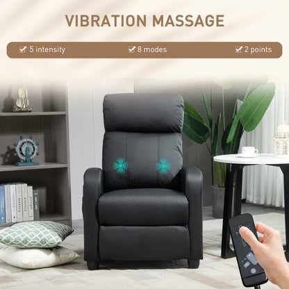 Electric recliner with heated faux leather seat