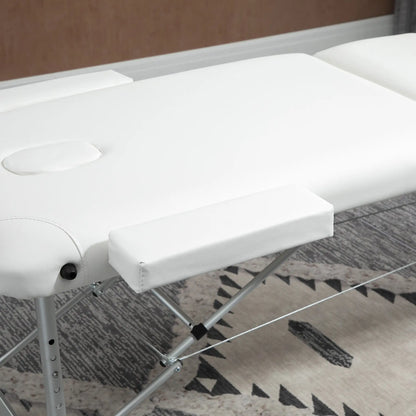 HOMCOM Foldable Massage & Relaxation Table Professional Salon SPA Facial Couch Bed White