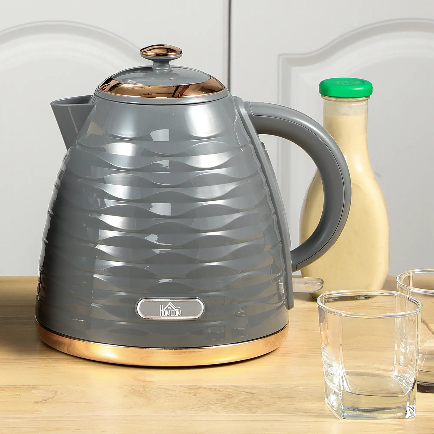 HOMCOM 3kW Kitchen Rapid Boil Honeycomb Kettle, 1.7l - Grey