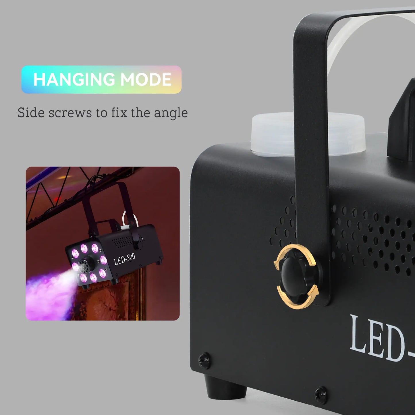 HOMCOM Smoke Fog Machine with 3 RGB LED Lights with 13 Colours and 4 Effects, 450W 2000CFM with Wired and Wireless Remote