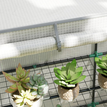 Outsunny Three-Tier Mini Greenhouse, UV Resistant Plastic Cover- White