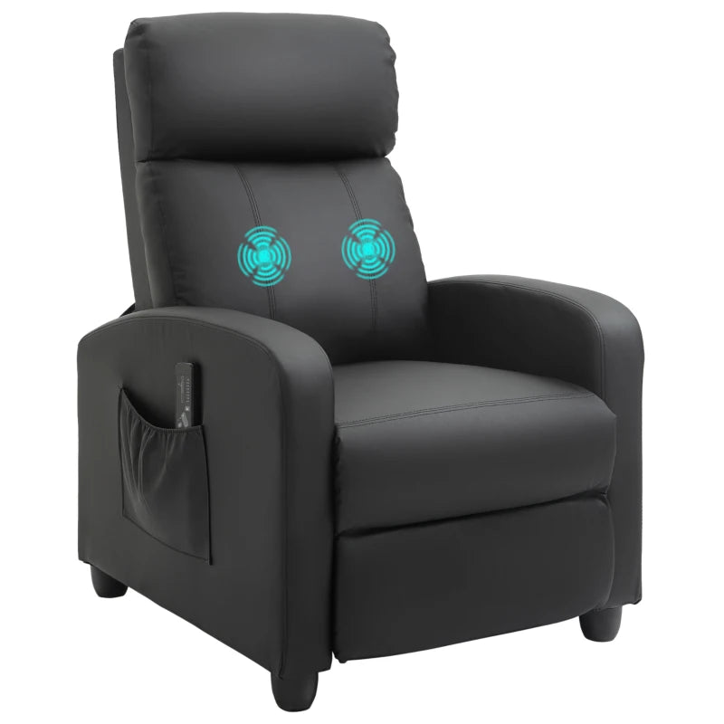 Faux leather heated massage chair for comfort
