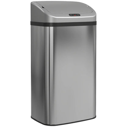 HOMCOM 48L Stainless Steel Kitchen Rubbish Sensor Bin - Silver-Tone