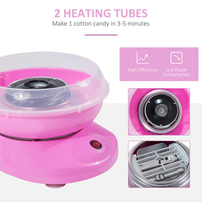 HOMCOM Candy Floss Machine Electric Cotton Candy Maker Gadgetry 450W - Pink