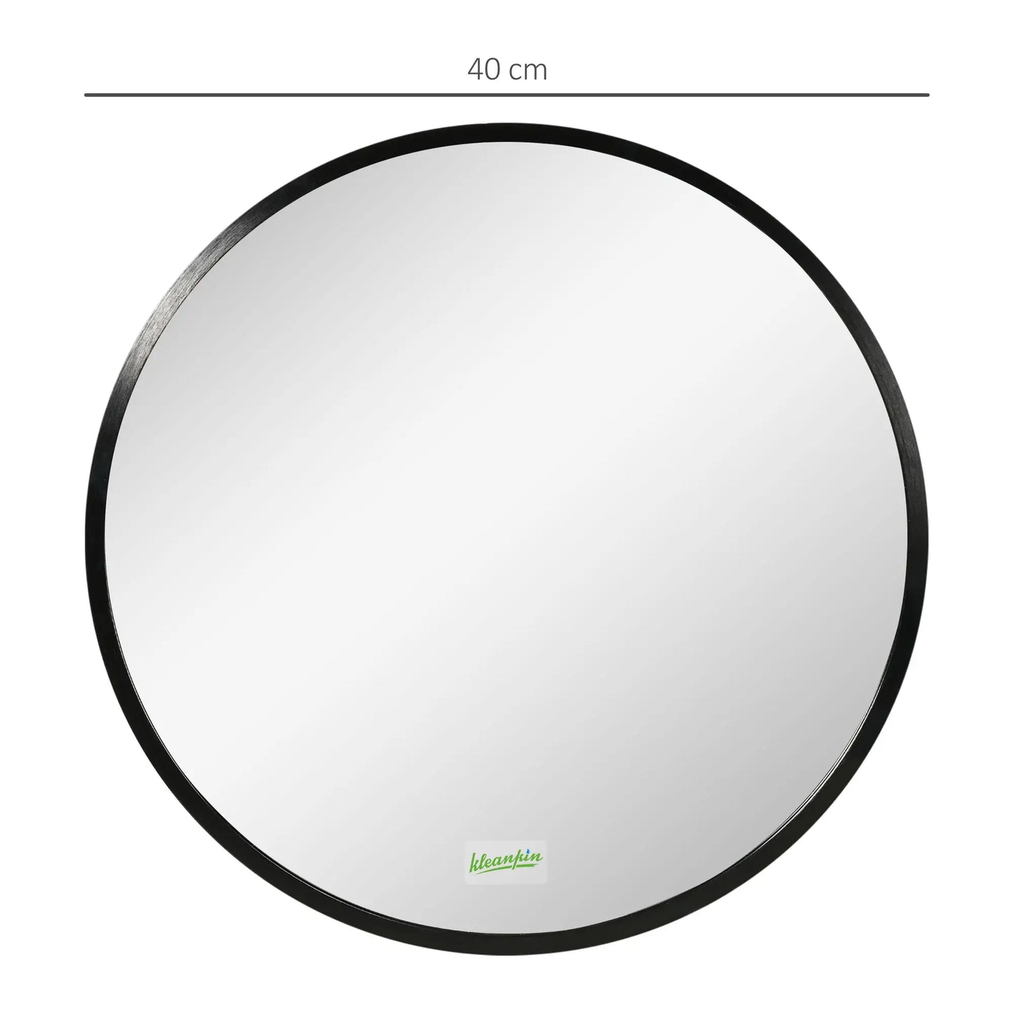 kleankin Round Bathroom Mirror, Modern Wall-Mounted Makeup Mirror with Aluminium Frame for Washroom Living Room, Black