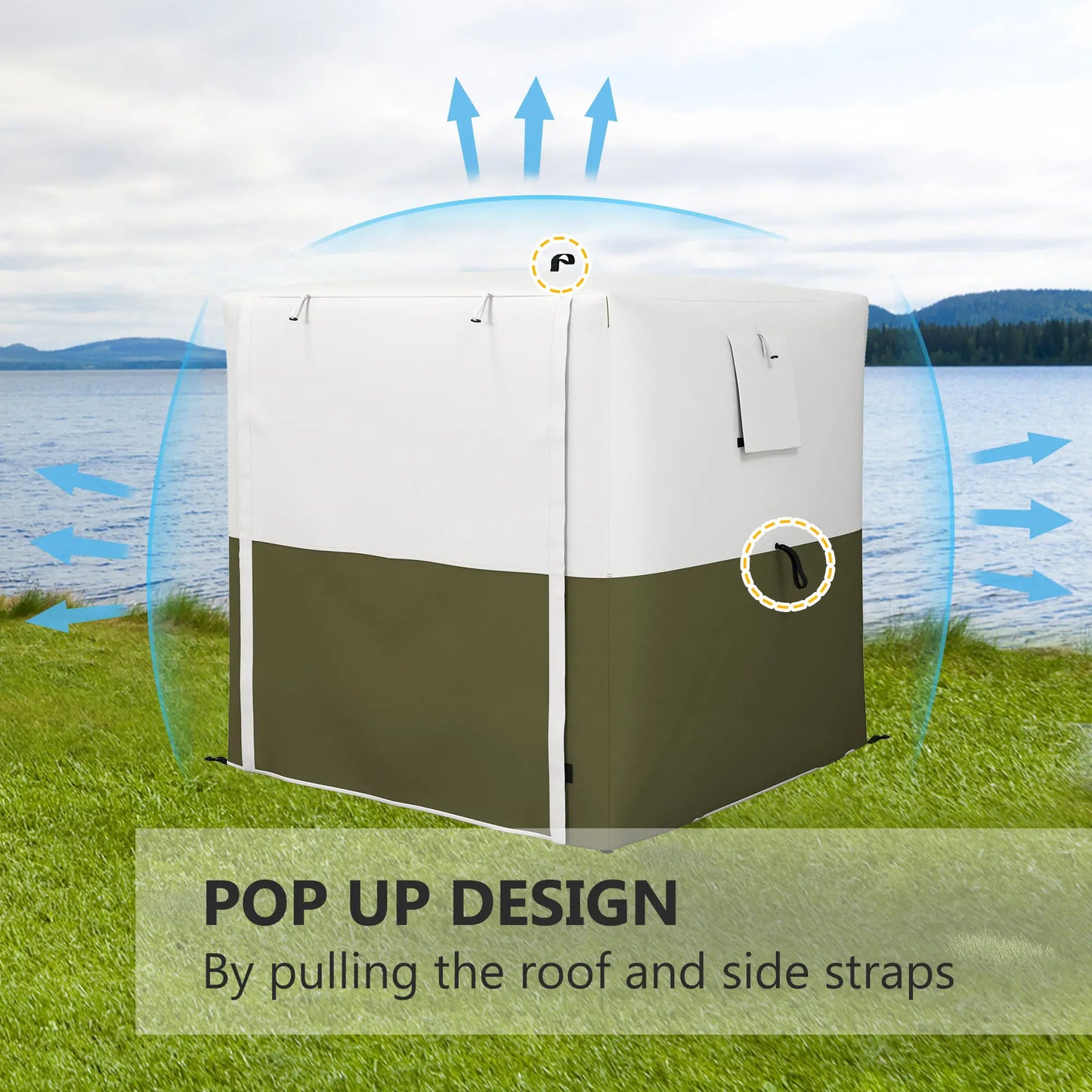 Outsunny 2 x 2m Pop-Up Gazebo, with Accessories for Garden & Outdoor - Green, White