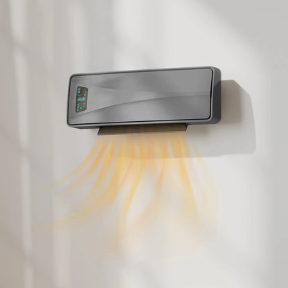 HOMCOM 2000W Ceramic Electric Heater with Fan, Adjustable Thermostat, Wall Mounted - Grey