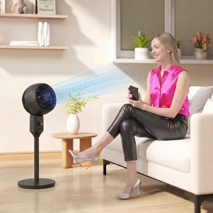 HOMCOM Air Circulator Fan Pedestal Cooling Fan with 3 Speed & Carry Handle, Black
