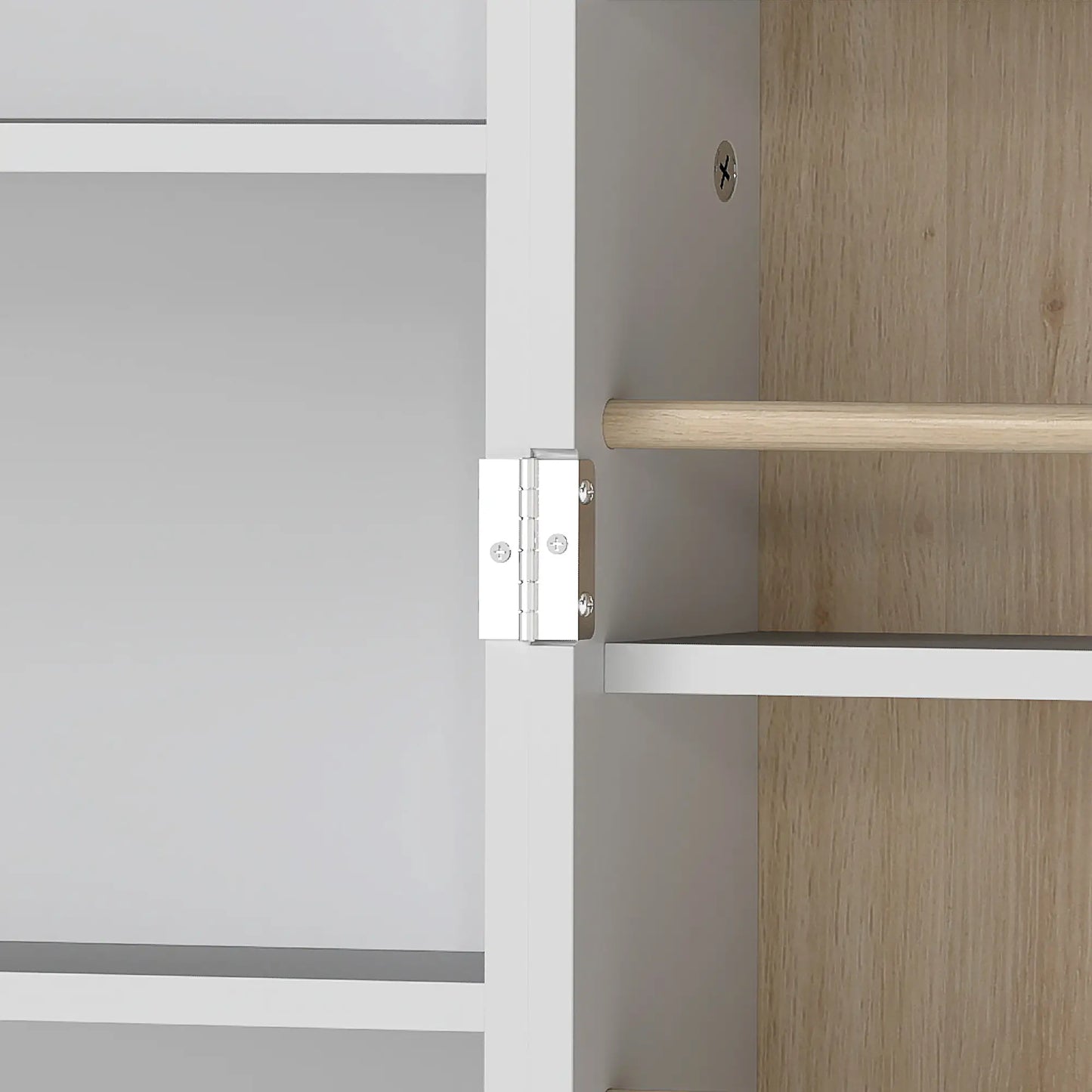 HOMCOM 5 Tiers Kitchen Cupboard, Freestanding Kitchen Cabinet with Double Doors, 12 Spice Racks, White