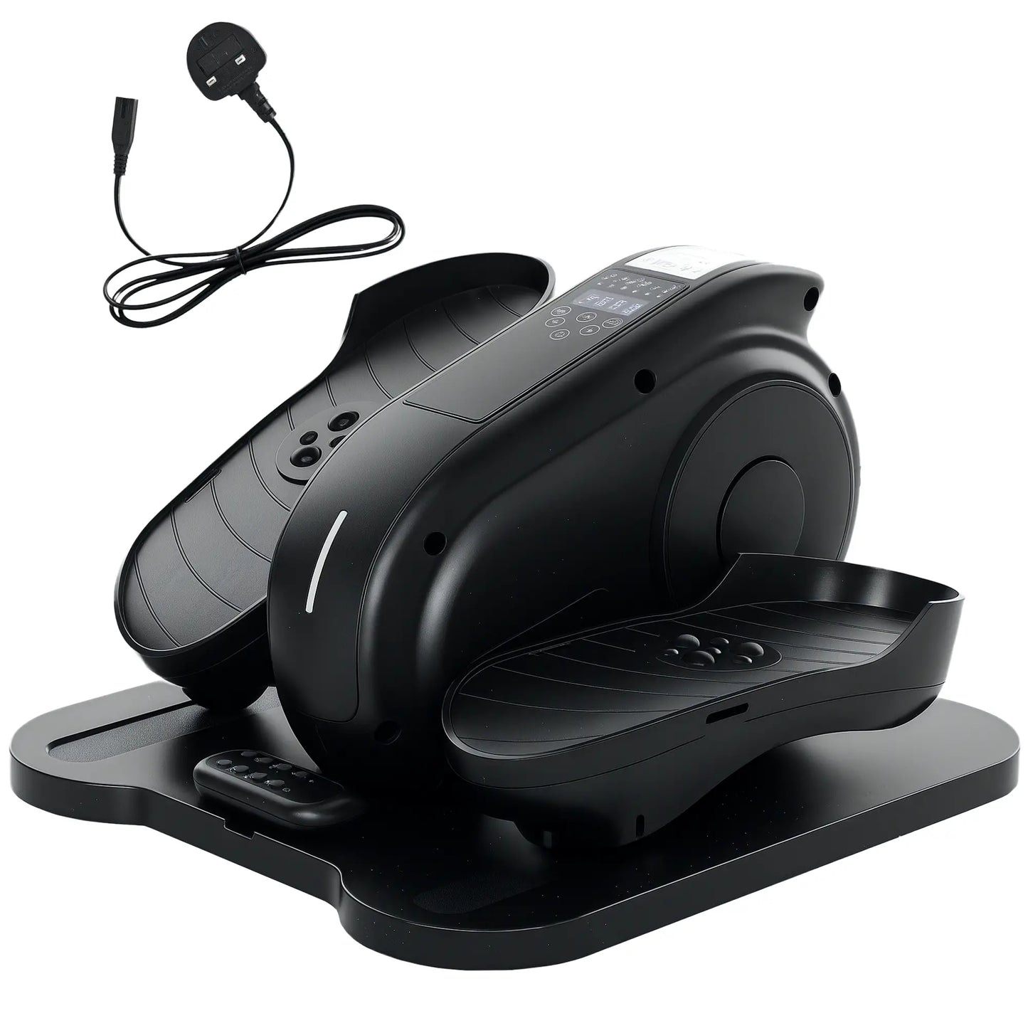 SPORTNOW Under Desk Electric Elliptical Machine, Seated Pedal Exerciser with LCD Monitor, Remote Control and 10 Adjustable Speed, Black