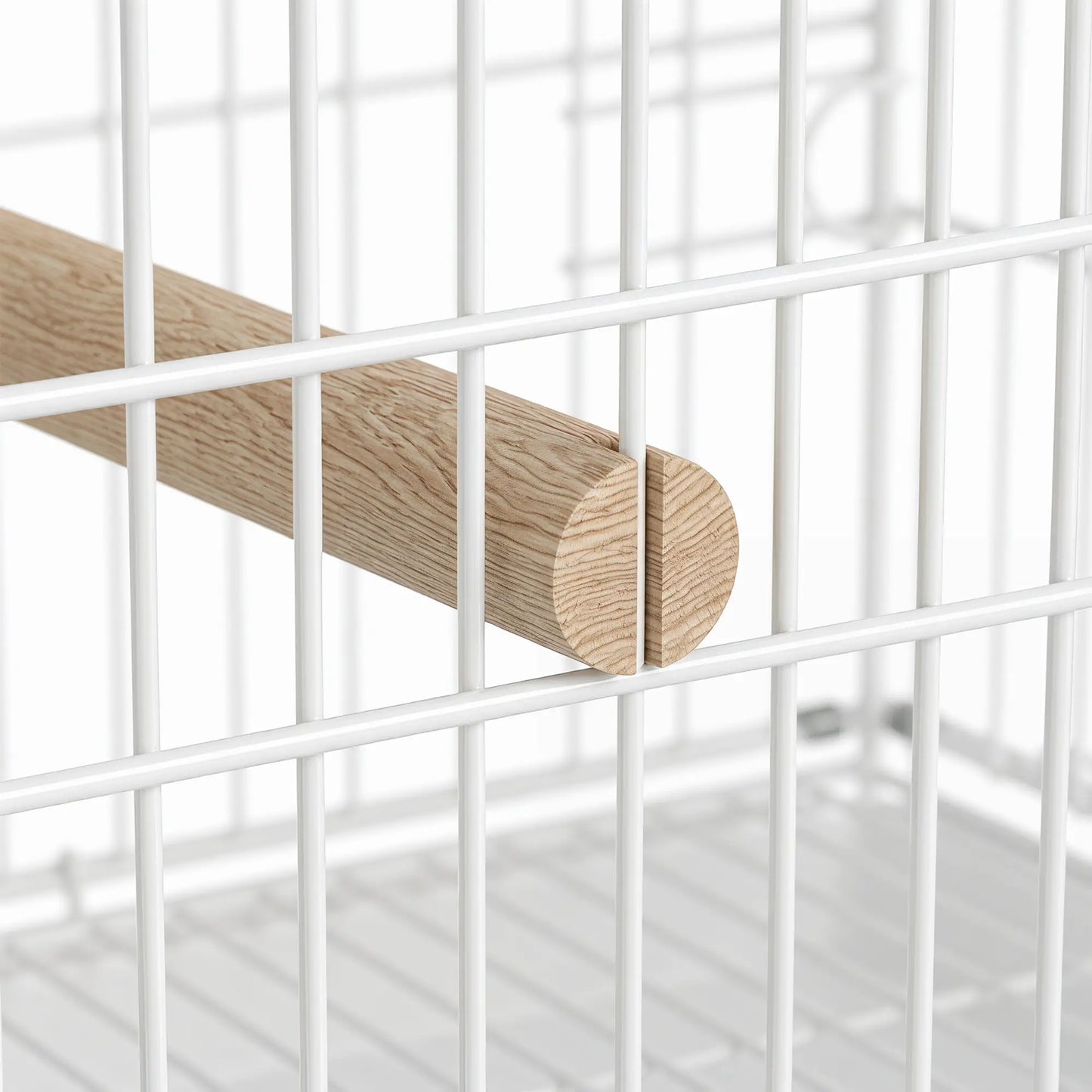 PawHut Bird Cage Foldable Portable Budgie Cage with Wooden Perch 2 Bowls for Travel, White