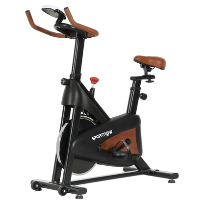 SPORTNOW Indoor Exercise Bike, Quiet Stationary Bike, Stylish Cycling Machine with Adjustable Seat and Resistance, LCD Monitor, for Home Gym Cardio Workout