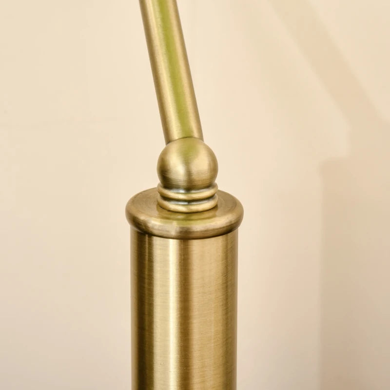 Green banker lamp with brass accents for timeless look