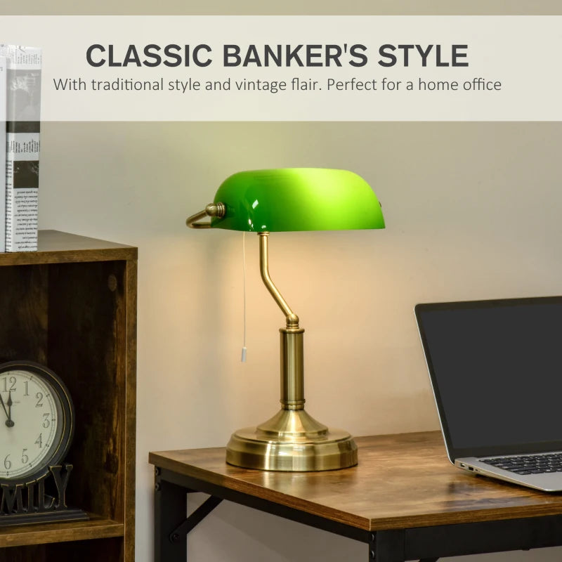 Green bankers lamps ideal for office and library use