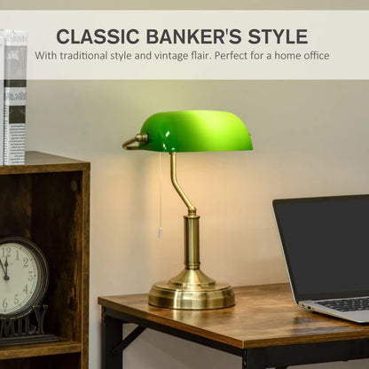 Green bankers lamps ideal for office and library use