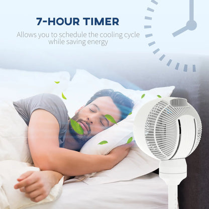 HOMCOM 9'' Air Circulator Fan 3 Speed, 70° Oscillation 90° Vertical Tilt, Height Adjustable, Remote Controller, for Living Room, Office