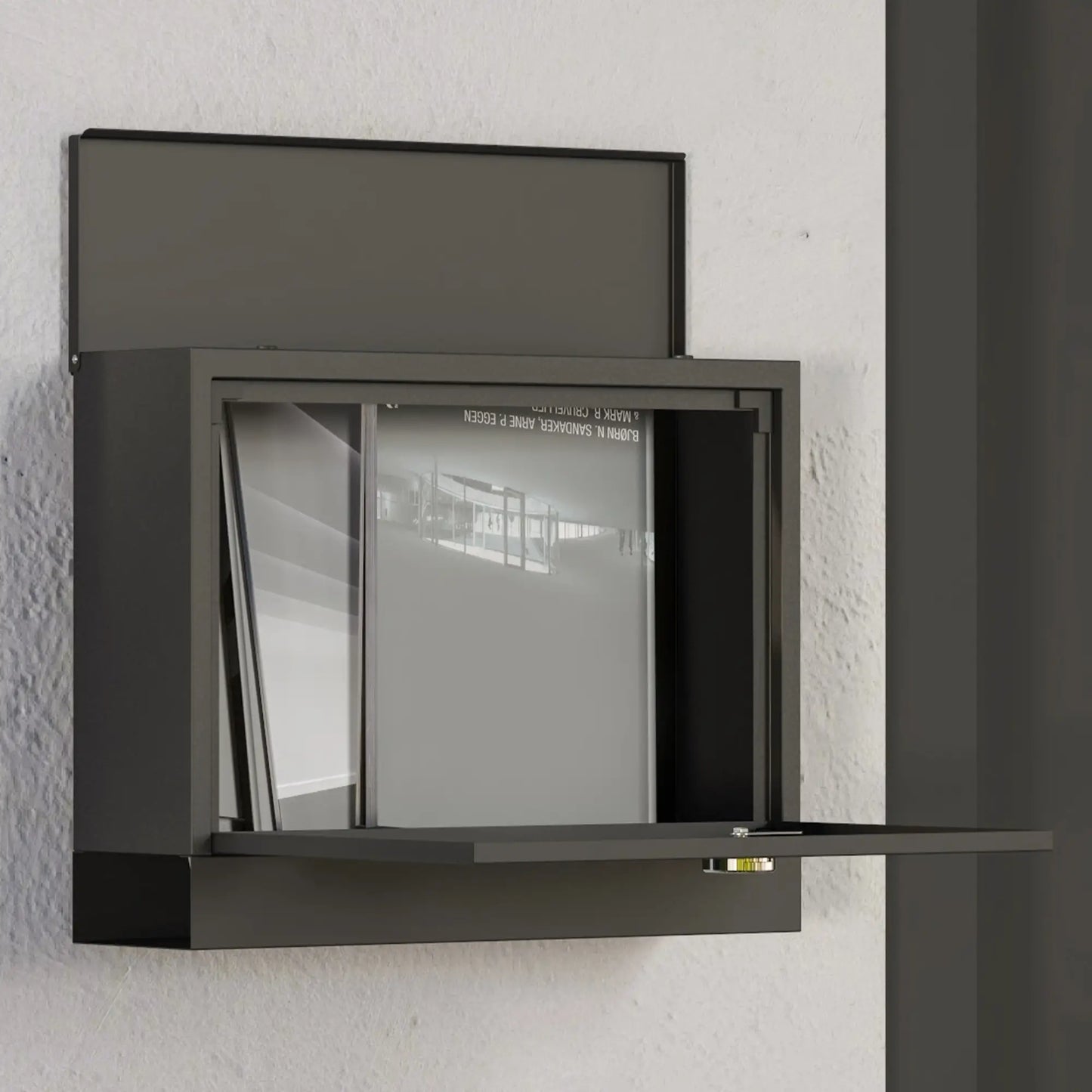 HOMCOM Wall Mounted Letterbox, Weatherproof Post Box, Modern Mailbox with 2 Keys and Viewing Windows