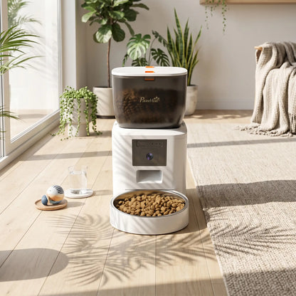 PawHut Automatic Cat Feeder with Camera, 2.4G WiFi, APP Control 4L Pet Feeder 1-10 Meals