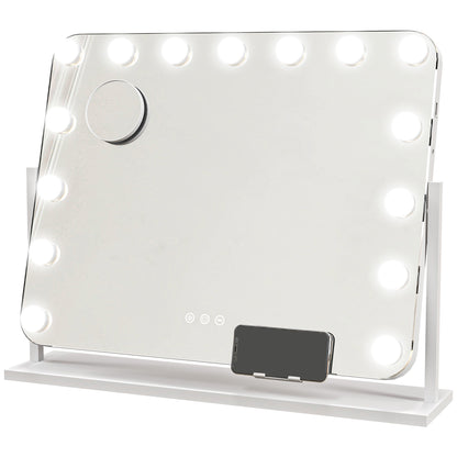 HOMCOM 14 LED Bulb Tabletop Makeup Mirror, with Adjustable Settings
