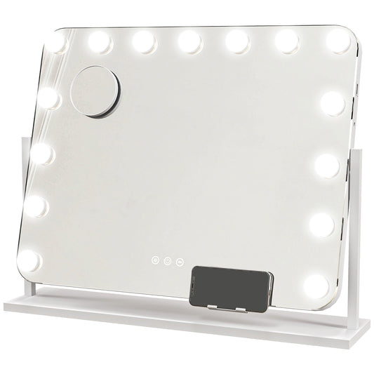 HOMCOM 14 LED Bulb Tabletop Makeup Mirror, with Adjustable Settings