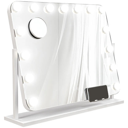 HOMCOM 14 LED Bulb Tabletop Makeup Mirror, with Adjustable Settings
