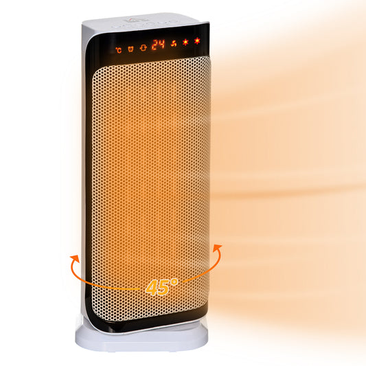 HOMCOM 2000W Electric Heater, 45° Oscillating Portable Fan Heater with Overheating & Tip-Over Protection