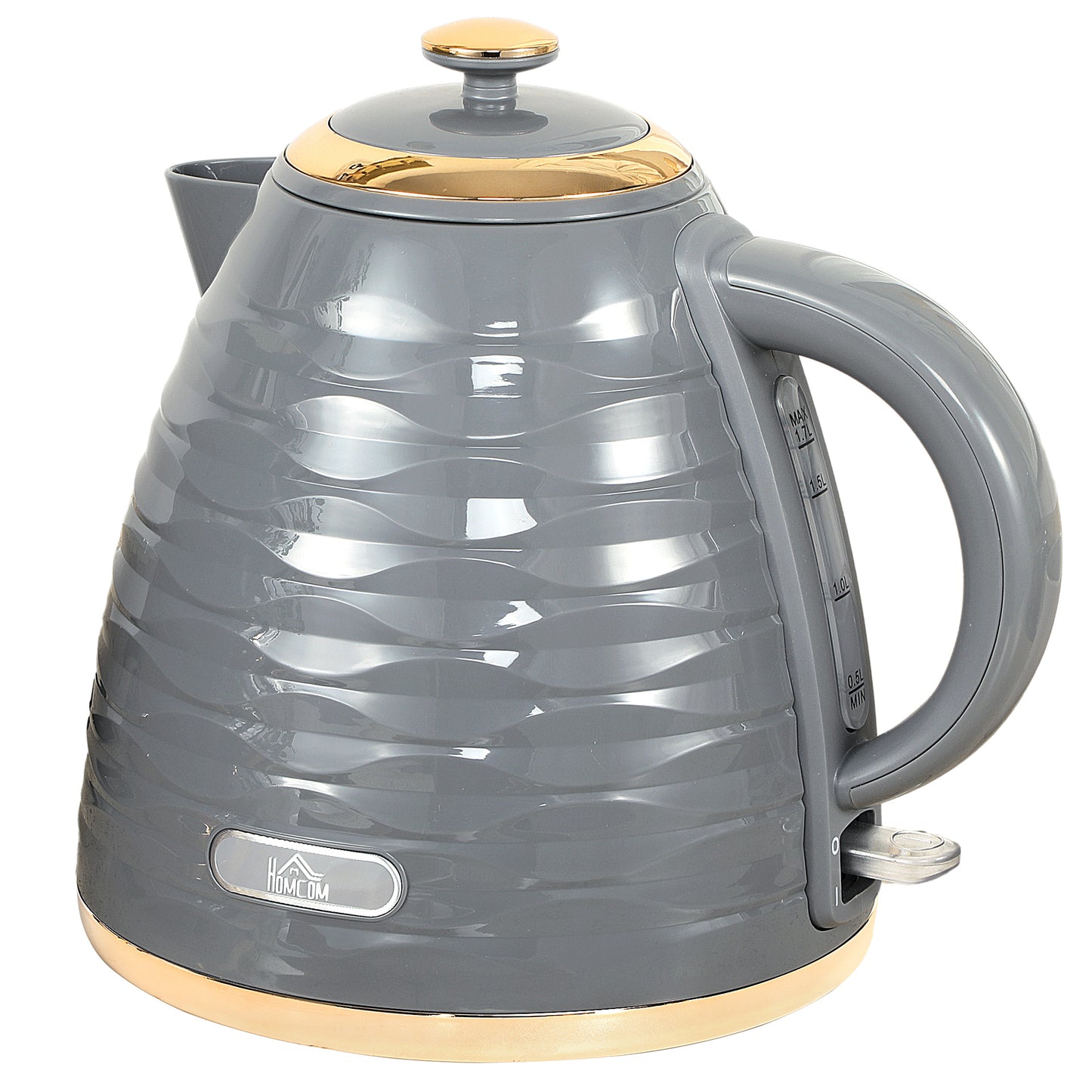 HOMCOM 3kW Kitchen Rapid Boil Honeycomb Kettle, 1.7l - Grey