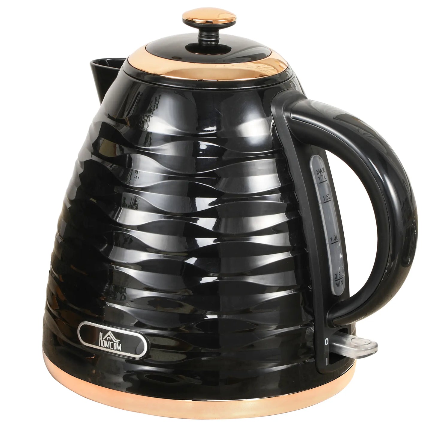 HOMCOM 3kW Rapid Boil Honeycomb Kettle Removable and Washable Filter, 1.7 L - Black