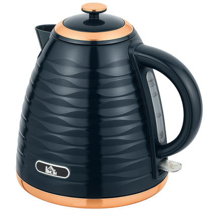 HOMCOM 3kW Rapid Boil Honeycomb Kitchen Kettle , 1.7L - Dark Blue
